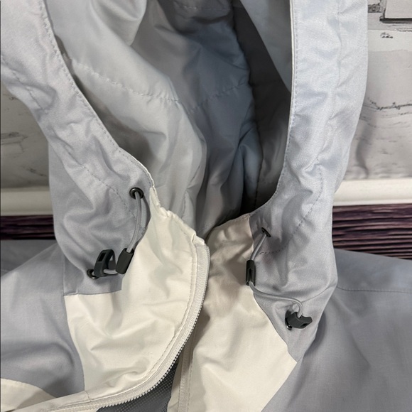 COLUMBIA Women's Tipton Peak Hooded Insulated Jacket White Gray OMNI TECH - Picture 10 of 12